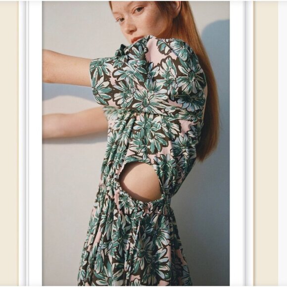 ZARA PRINTED POPLIN DRESS Size S NEW WITH TAG! - Picture 6 of 16